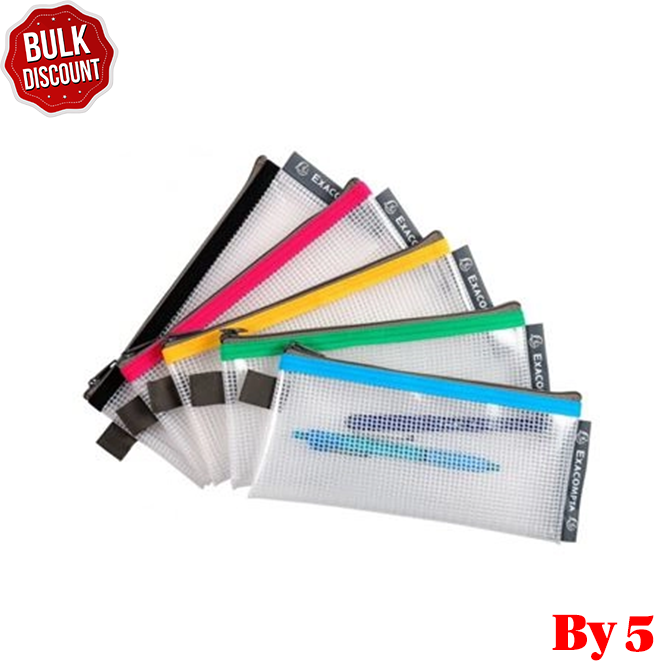 BULK DISCOUNT: Pack of 5 8x18cm Zip Folders (Exacompta)